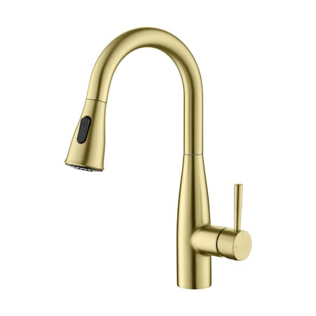 Kibi Bari Single Handle Pull Down Kitchen & Bar Sink Faucet, Brushed Gold KKF2015BG